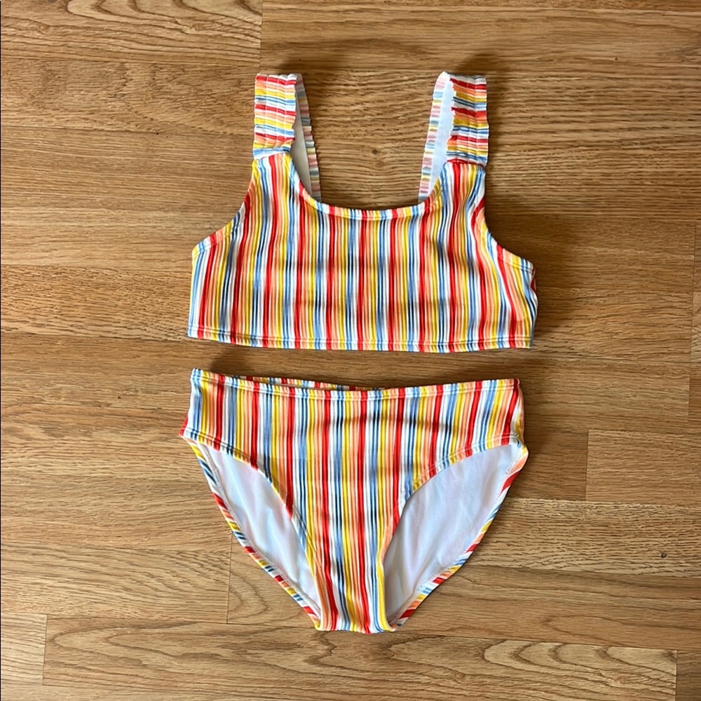 Art class girls (10-12) NWOT Colorful Striped Bathing suit bikini set - Picture 4 of 7